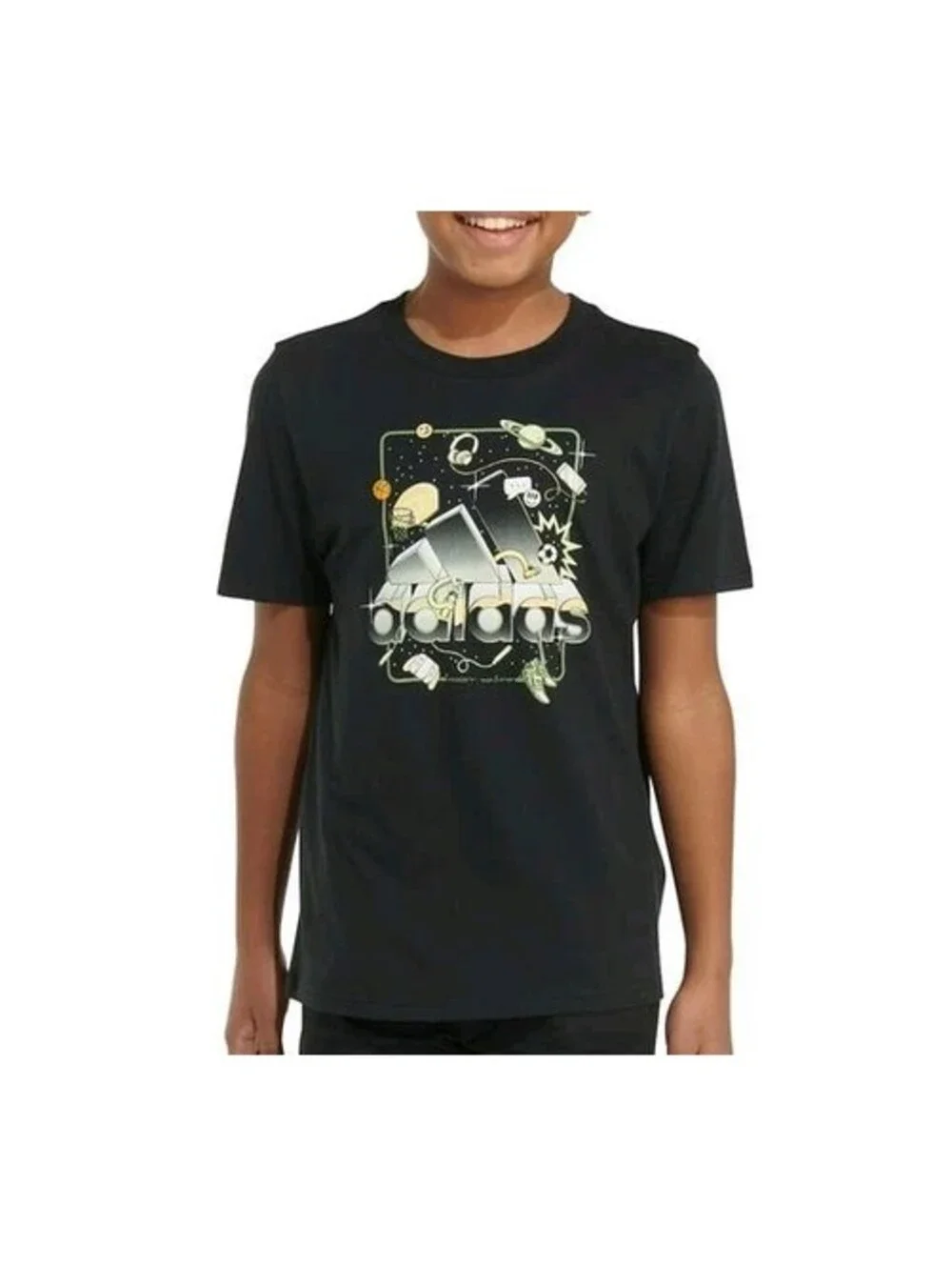 adidas Out Of This World Glow-In-The-Dark Logo Graphic T-Shirt XL